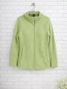 Eileen Fisher Green Wool Snap Front Jacket Size S
